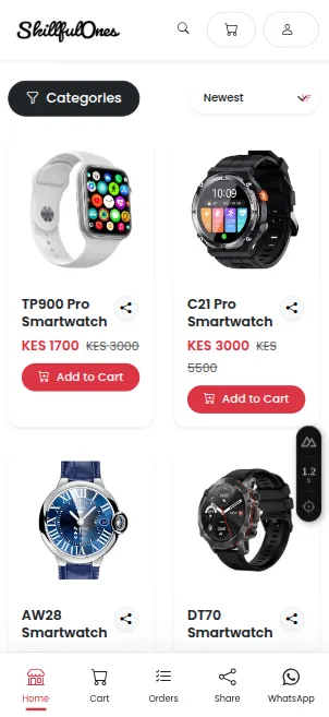 NeoMali shop catalog screenshot