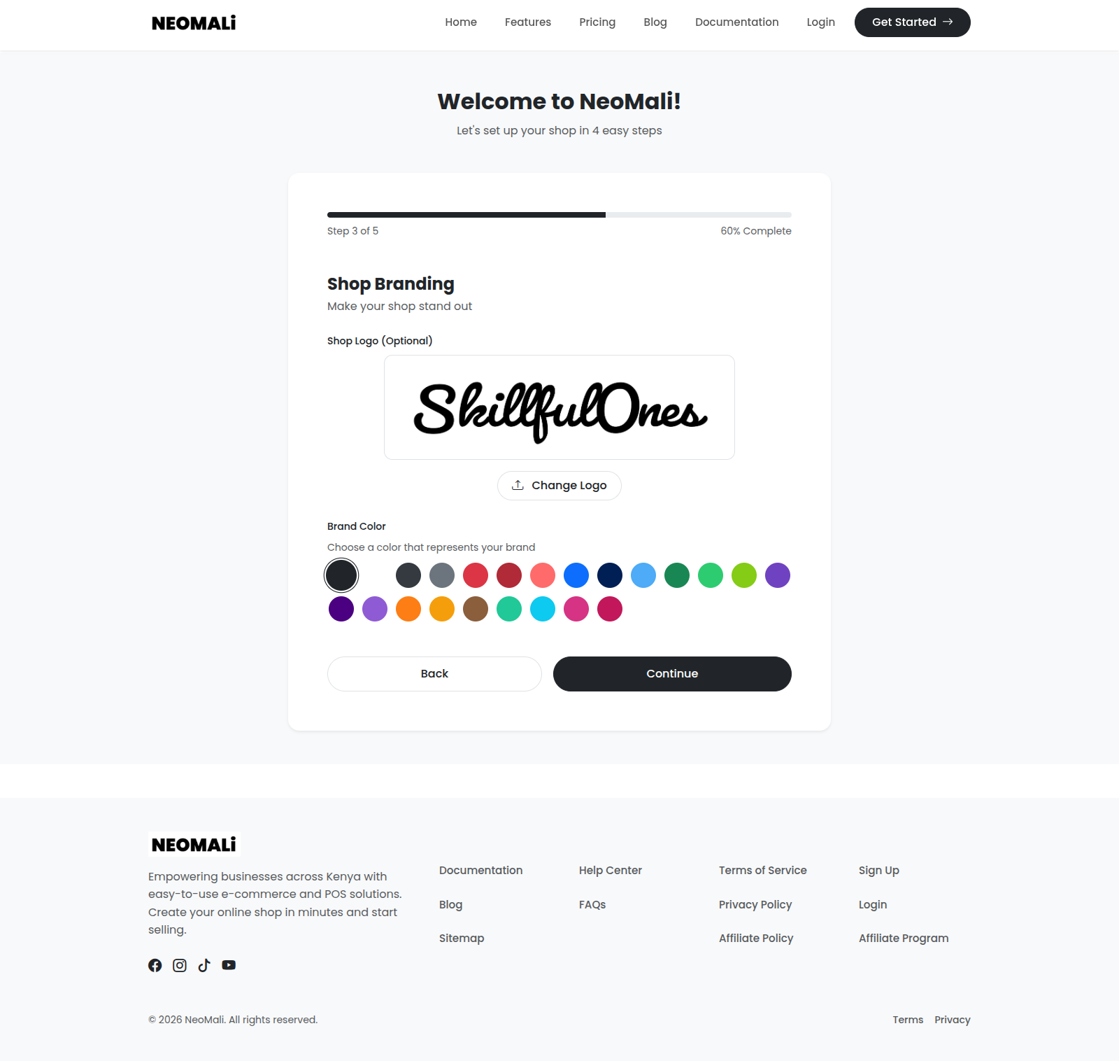 Step 3 Shop Branding Settings
