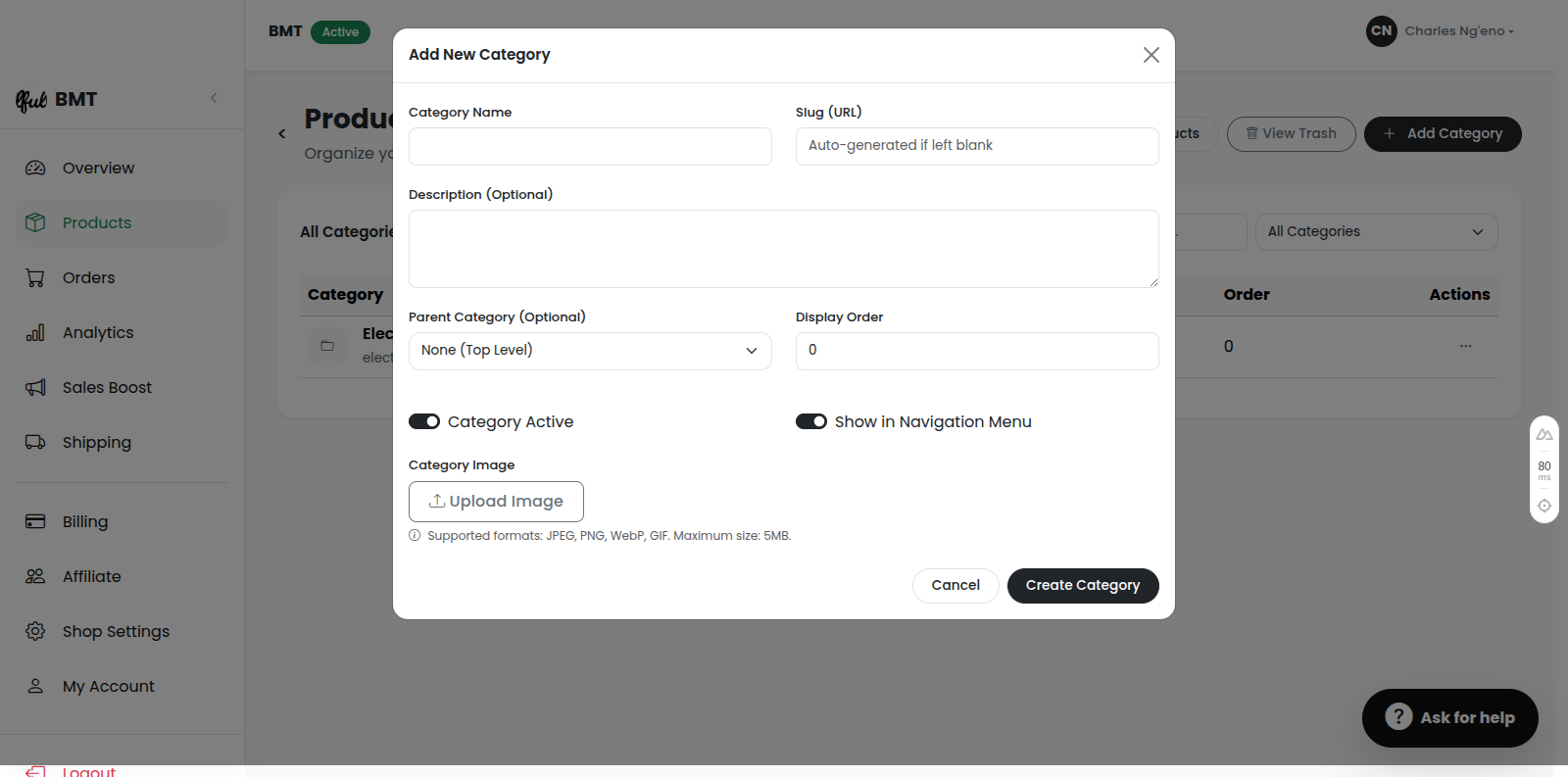 Add Category Form