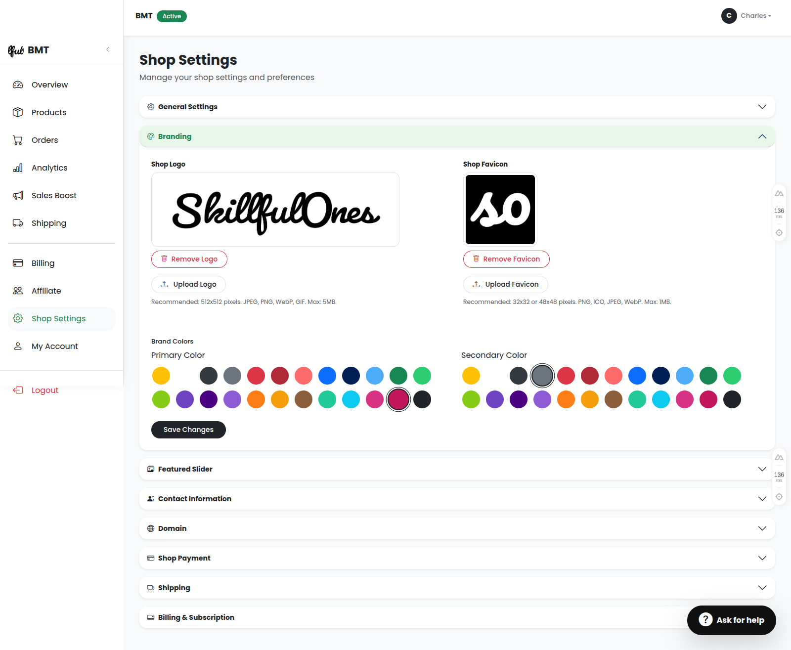 Branding Settings