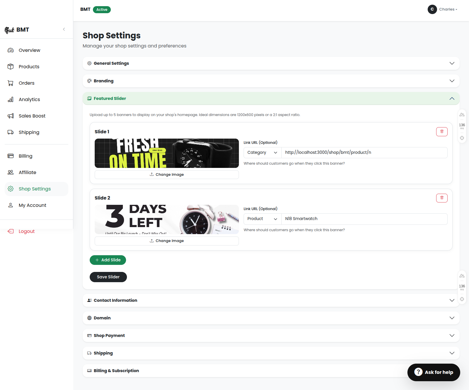 Featured Slider Configuration
