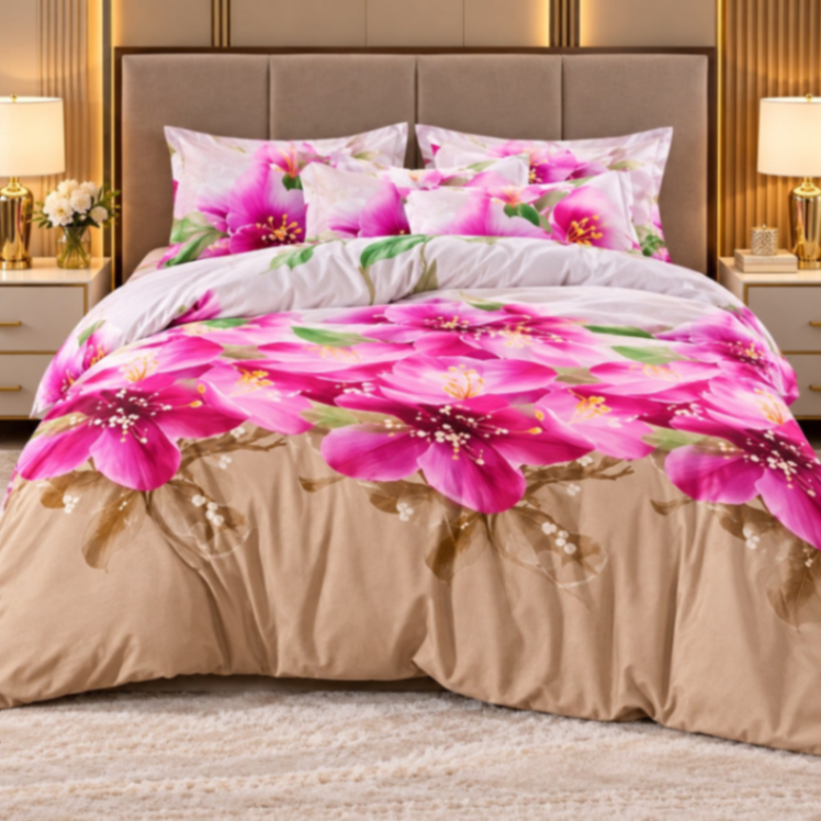 Luxury 3-Piece Floral Bedsheet Set